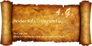 Anderkó Gergely névjegykártya
