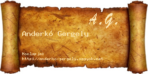 Anderkó Gergely névjegykártya