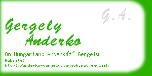 gergely anderko business card